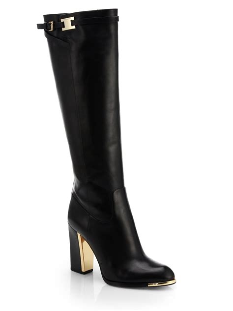 michael kors leather knee high boots|Michael Kors boots high heel.